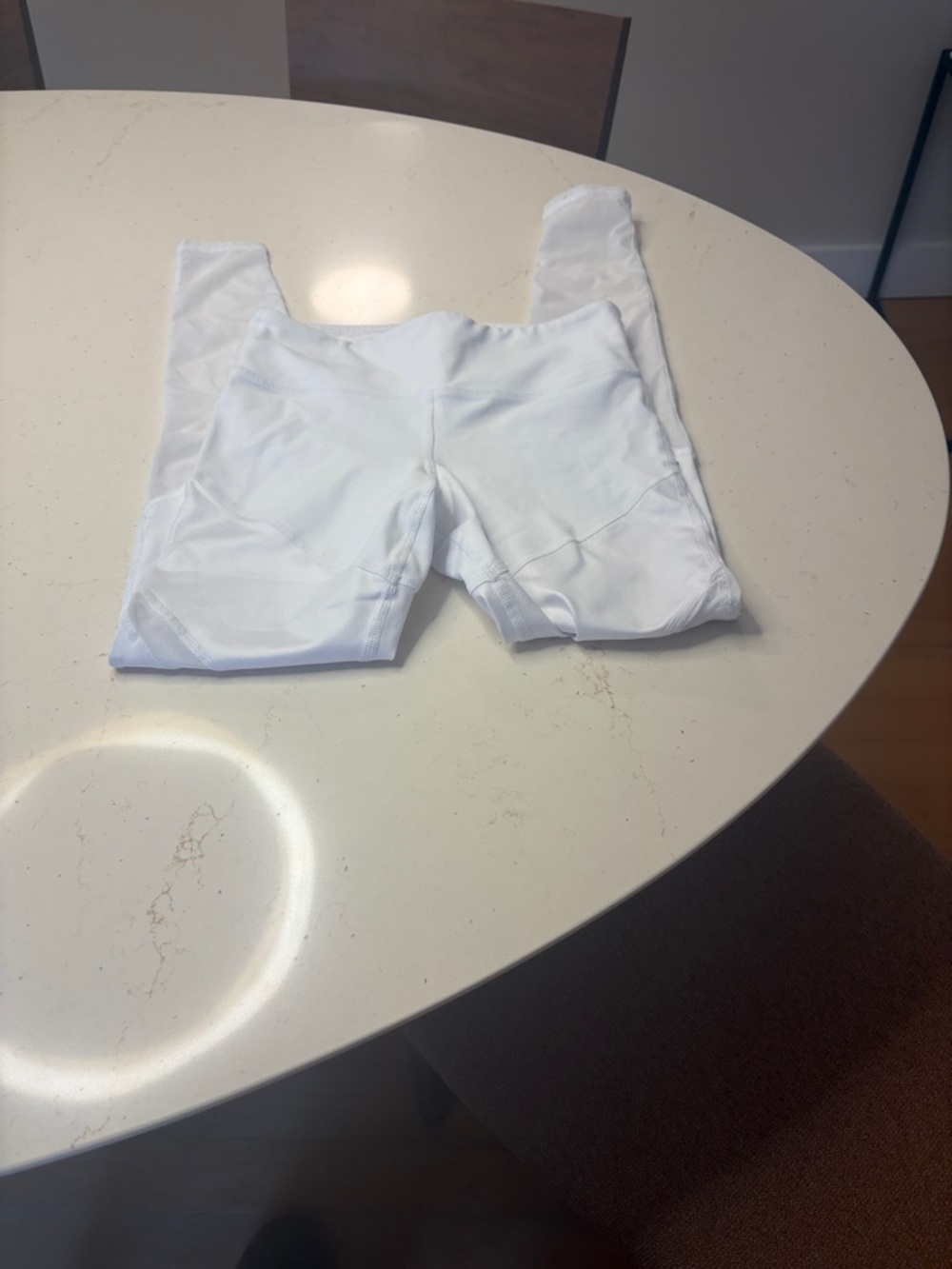 Alo white leggings with sheer on the sides